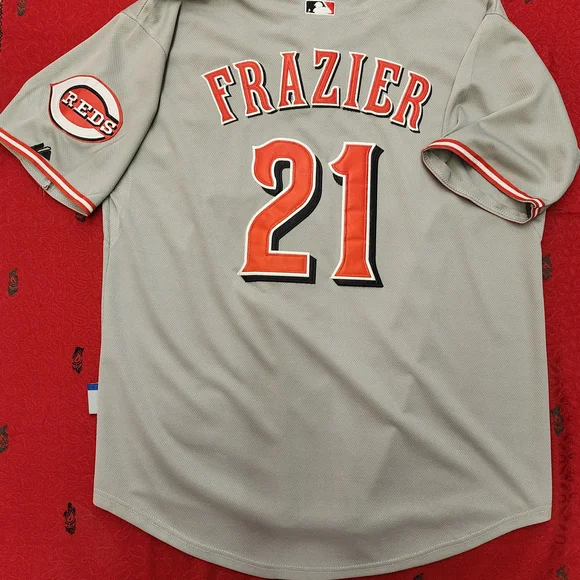 Cincinnati Reds MLB Majestic Authentic Todd Frazier Performance Jersey. - Picture 2 of 6